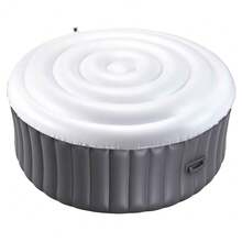 Premium 165cm Round Inflatable Hot Tub Cover - Weatherproof & Waterproof Protection In White - White - View 7