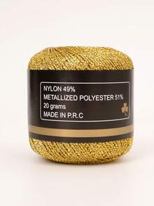 50g DIY Gold Yellow Lurex Thread Shining Yarn Glitter Sparkle Yarn Metal Yarn DIY Fancy Sparkle Yarn Crochet Knitting Sweater Scarf Bag Yarn Accessory Yarn