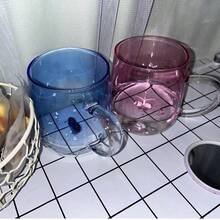 Heat Resistant Borosilicate Glass Coffee Mug With Strap, Featuring An Internally Carved Heart Design, Elegant Romantic Style Of Utensils For Tea, Latte, Cappuccino, Milk, Juice, Unique And Special Gift Idea For Valentine's Day, Birthday Or Wedding Anniversary, Ideal For Home, Kitchen And Office Use,Perfect Birthday Anniversary Valentine's Day Christmas Halloween Teacher's Day Graduation Return To School Thanksgiving Surprise