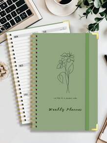 Trees Quaderno pianificatore settimanale non datato, agenda con programma giornaliero, pianificatore degli obiettivi con tracciamento delle abitudini, adatto per le donne