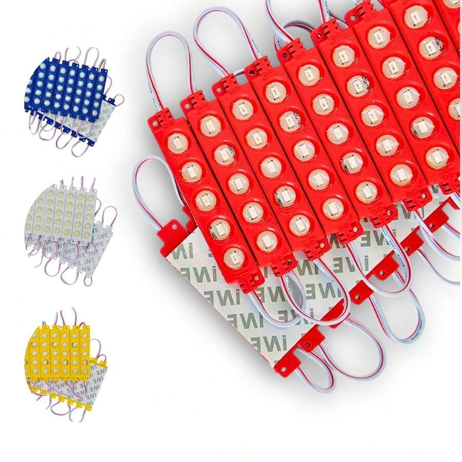 Vmingo 20 pzs Modulo Tira 5 Led 5035 Blanco IP65 Encapsulado Cartel Publicidad Hogar Oficina - Rojo - Ver 1