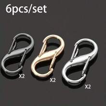 4/6件S型弹簧扣,8字扣,可调节链条扣,金属合金登山扣,多功能扣 - 彩色 - 查看 21