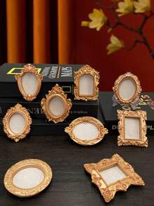 Resin Mini Photo Frame Wall Hanging Decor Accessories, DIY Photo Display Frame For Living Room, Wedding, Party, Holiday, Gift, With Hanging Rope And Backing Board