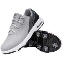 (US Local Shipment) Men's Golf Shoes Spiked Brand High-Quality Outdoor Sports Shoes Men's Golf Shoes Comfortable And Anti-Slip Men's Competitive Sports Shoes - Xám đen - Xem 1