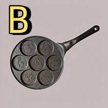 1pc Non-Stick Pancake Maker, Mini Pancake Pan, 7 Adjustable Levels, Variety Of Styles, Smiling Face Cartoon Pattern, Flat Design, Suitable For Kitchen, Camping, Picnic, Holidays, Kitchen Companion - Black - View 8