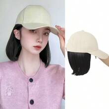 女士棒球帽假发，18 英寸和 26 英寸长直发，合成假发耐热纤维，适合休闲服装和头饰 | 时尚假发帽 | 可调节帽檐帽