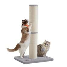 Cat Scratching Post, 85 Cm Tall Cat Scratcher For Medium And Large Cats, Furniture Scratching Deterrent Sisal Scratch Pole, Spring Pompom With Built-In Bell, Grey - Grey - View 11