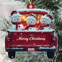 1pc 2D Acrylic Christmas Snowman Family Themed Decoration Holiday Pendant, Suitable For Christmas, And Birthdays In 2025, Perfect For Car Rearview Mirrors And Christmas Trees. Acrylic Pendant, Suitable For Christmas Tree Decoration, Backpacks, Keychain Decoration, And Christmas Tree Decoration Home Decor Christmas Decorations Room Decor