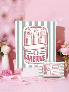 Bộ 1 túi tote, túi xách và túi đựng mỹ phẩm tái sử dụng dành cho nữ - Túi mua sắm bằng polyester in hình hộp cá mòi sọc hồng và xanh lá cây tối giản, thiết kế quai đeo vai cố định, phù hợp cho đi biển, dã ngoại, mua sắm và đựng thực phẩm. - Nhiều màu - Xem 2