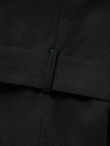 Elegant Basic French Retro High-Waisted Loose Straight-Leg Jumpsuit Pants, Suitable For Business, Commute And Daily Wear - Black - View 11