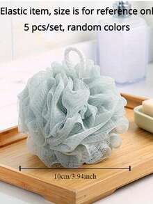 4 pezzi Spugne esfolianti in pizzo, spugne per spa di casa super esfolianti, spugne a rete per doccia, spugne da bagno per viso e corpo, ricche di schiuma e bolle, palle da bagno, spugne a rete per lavare il corpo, accessori da bagno