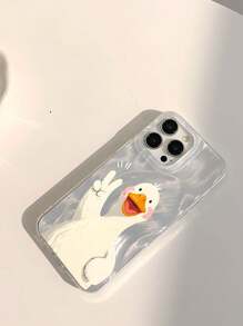 1pc Minimalist Cartoon Duck Pattern Phone Case, Transparent Thick Protective Cover Compatible With Samsung A05, A05S, A13, A14, A15, A53, A54, A55, A56, S22, S23, S24, S25 And Apple 11, 12, 13, 14, 15, 16 Pro Max - Multicolor - View 3
