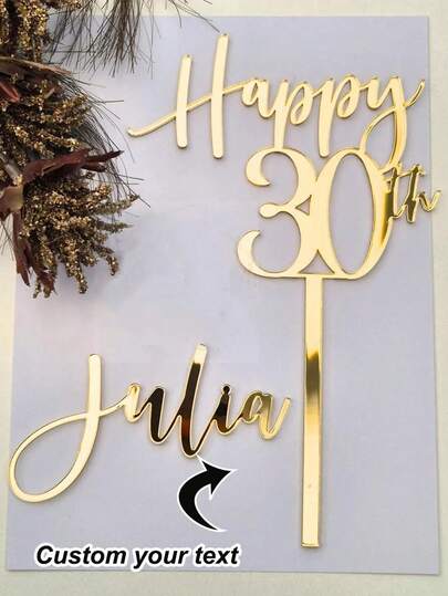 Personalised Age Number And Name Cake Topper Set Acrylic Cake Charm Birthday 1st 16th 18th 21st 30th 40th 50th 60th 70th 80th 90th 100th,Personalised Mirror Acrylic Name Birthday Cake Topper,Personalised Age Cake Topper