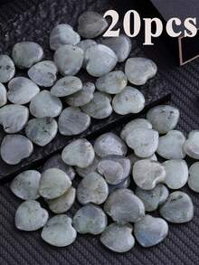 1/5/20/50PCS Heart Shaped White Sparkling Crystal Stone Heart Crystal Polished Meditation Balancing Energy Gifts For Loved Ones Multifunctional Interior Decoration Jewelry Making Gemstones - Màu Xám nhạt - Xem 11