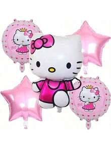 110件 生日家庭派对装饰套餐年终派对场景装饰套装KT卡通气球链 - 彩色 - 查看 6