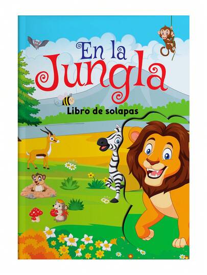 GAIRET Libro Infantil de Solapas En la Jungla LL1023-DRE0499 Descubre el Mundo de la Selva, Libro Colorido e Interactivo para Niños y Bebés, Aprende Sobre Animales y Aventuras, Regalo Educativo