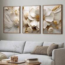 Quadro Decorativo Flor Floral Sala e Quarto  - Branco - Visão 2