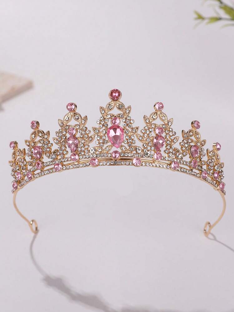 新娘皇冠头饰、婚纱配饰、公主生日皇冠、情人节配饰 - 紅色 - 查看 5