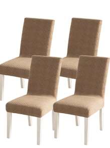 1 Stück/4 Stücke/6 Stücke Stretch Uni Stuhlhussen, weich passende universelle Tischhusse, abnehmbare waschbare Anti-Staub Spandex Stuhlschoner (Fleece) für Esszimmerstühle Zuhause