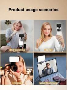 Lumière de selfie portable, éclairage pour vidéoconférence avec pince pour caméra de téléphone, lumière LED amovible pour vidéoconférence, 3 modes d'éclairage, rechargeable, portable, convient aux ordinateurs portables/téléphones/tablettes/appels Zoom/maquillage. Convient aux selfies et à la diffusion en direct, lumière portable