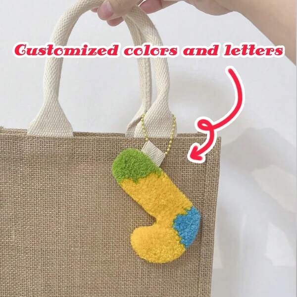 1pc Customized Plush Embroidered Decor, Customized Hanging Decor/Customized Candy-Colored Art, Letter/Round/Heart Shape, Customized Phone Holder/Hanging Decor, Plush Art Customization, Suitable As Birthday/Party/Daily Decor Gift, Unique Gift For Family/Friends/Teacher/Girlfriend/Boyfriend/Mom/Sister, Can Be Used As Halloween/Thanksgiving/Christmas/New Year Gift