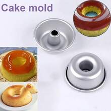 Khuôn nướng bánh tròn bằng nhôm, khuôn bánh Donut, có thiết kế rỗng và lỗ ở giữa - Khuôn bánh chiffon bánh Donut caramel đáy đặc, thích hợp cho cả bếp gia đình và bếp thương mại, món tráng miệng sinh nhật, bền và dễ vệ sinh, phụ kiện làm bánh - Bạc - Xem 7