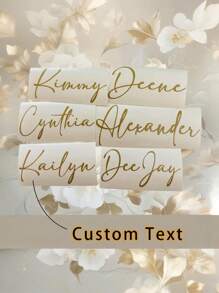 1 Stück personalisierter Namensaufkleber, in Gold Muster | Individuelle Textaufkleber, Wasserflasche Aufkleber, Hochzeitsfeier Dekorative Aufkleber, farbige Aufkleber erhältlich in Schwarz, Pink, Rot, Mehrfarbig, Weiß, Gelb, Gold, Grün und mehr, Heim & Leben, Dekoriere dein Zuhause, Herbstliche Erfrischung, Weihnachtsdekoration