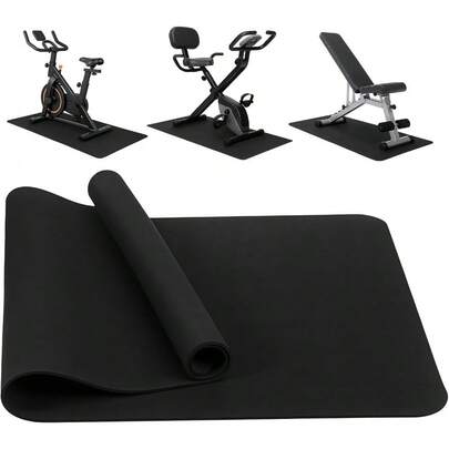 Treadmill Mat, Exercise Equipment Mat, Heavy-Duty Protective Floor Mat For Under Stationary Bike, Spin Bike, Non-Slip, Noise Reduction (120x60cm)