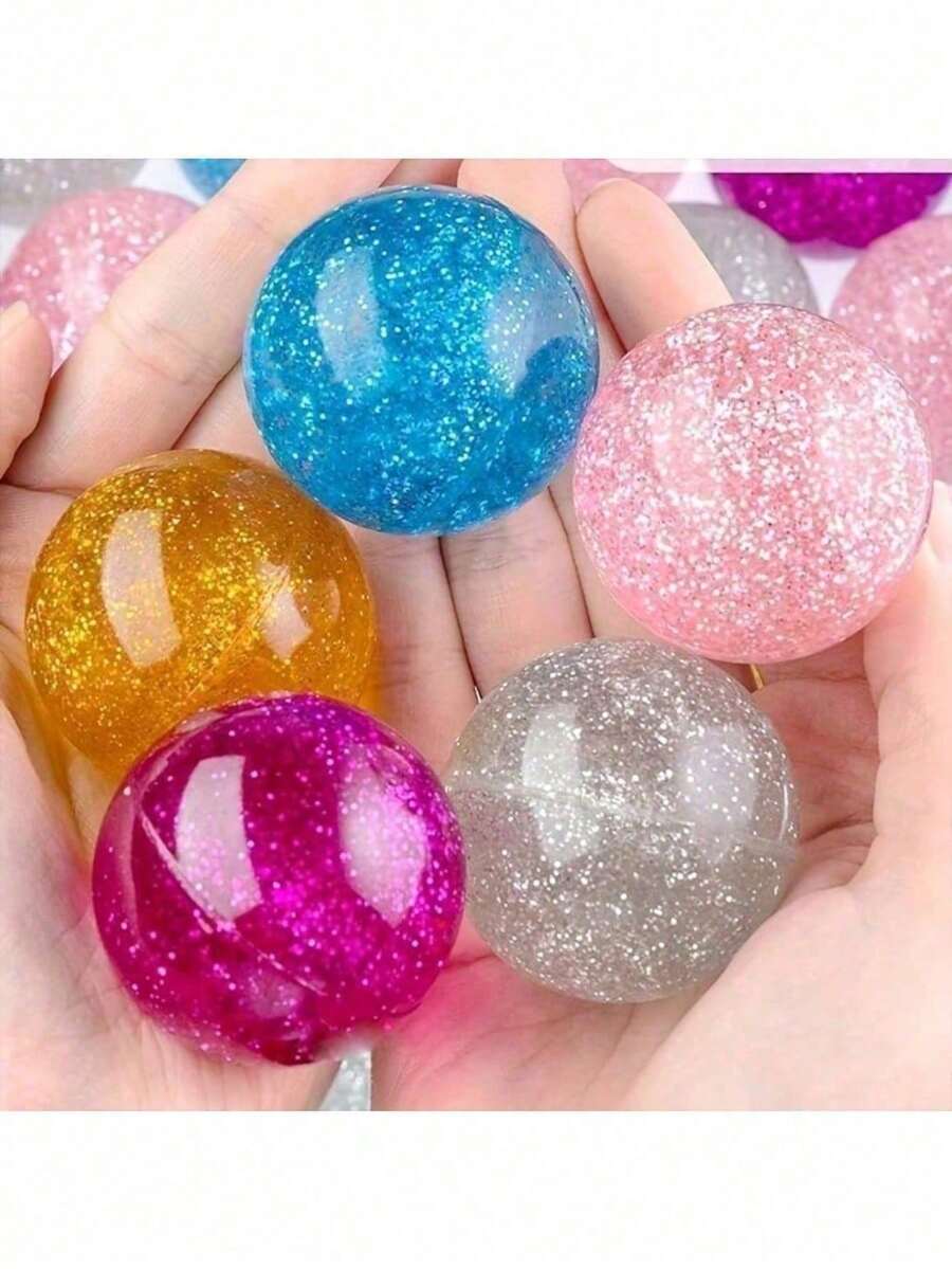5/10/20/40/100pcs Shiny Neon Pink Bouncy Balls - Fun Game Party Supplies, Exciting Toys - Ideal Birthday Party Favors, Great Prizes And Entertainment - Multicolor - View 1