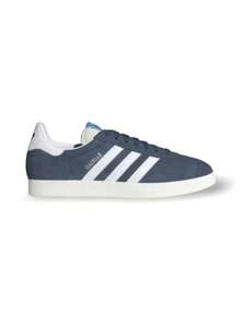 Adidas Gazelle 系列男女款运动鞋，绒面革鞋面，经典复古风格，现代舒适，日常百搭，二手墨色 IG6212 - 藍白 - 查看 3