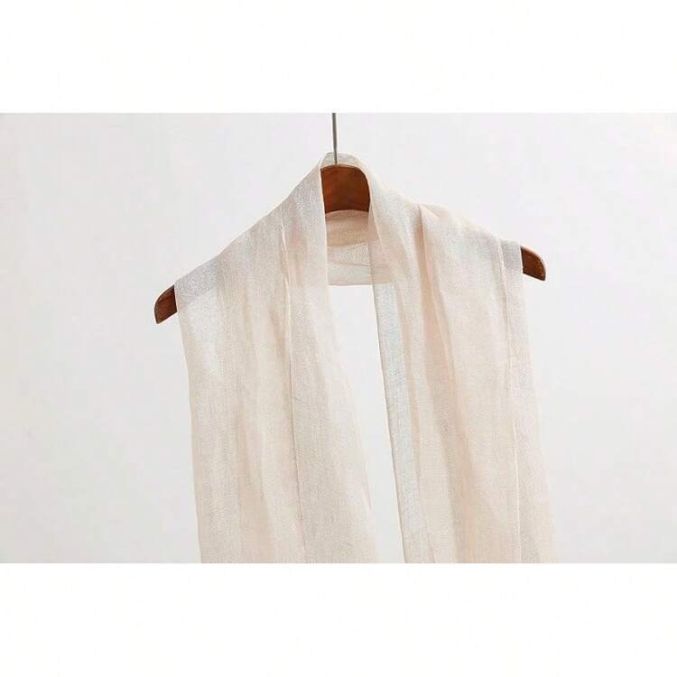 Lightweight Summer Scarf Light Shawl Wrap Linen Feel Scarves For Men And Women - Sand - 查看 4