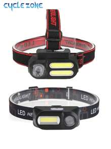 Wiederaufladbarer Hochleistungs-Stirnlampe für den Außenbereich, langanhaltend LED-COB-Licht für Nachtläufe, Radfahren, Camping, Angeln, Inspektion und Notfälle. (Batterien nicht enthalten)