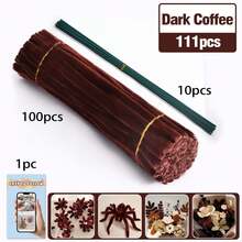 30厘米绿色花茎铁丝+视频教程，60色雪尼尔绒条，适合万圣节、返校季，30厘米彩色绒条手工材料，雪尼尔绒条，毛绒金属丝扎带，价格实惠，品质优良 - 彩色 - 查看 42