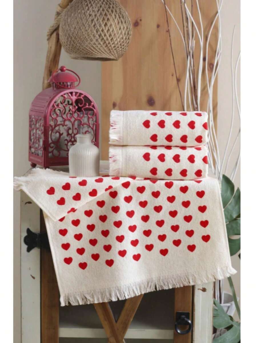 100% Cotton Kitchen Towel 3-Piece Set – Highly Absorbent, Durable And Soft 40x60 Cm Towels – MADE IN TURKEY - Red - View 1