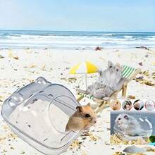 1 件“创新”仓鼠洗澡厕所组合 - 两用，防溅窝，适合小型宠物