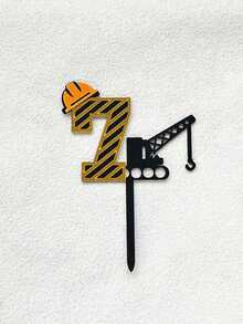 طقم تزيين كعكة رقمي - تصميم مركبة بناء - ديكور حفلة عيد الميلاد - طبعات كب كيك ذات موضوع البناء لحفلات الاستحمام وأعياد الميلاد وحفلات الكشف عن الجنس - ديكور كعكة مثالي لمناسبات العطلات العالمية