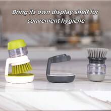 1pc New Non-Stick Oil Cleaning Pot Brush, Household Liquid Brush, Squeeze Liquid Dishwashing Cleaning Brush