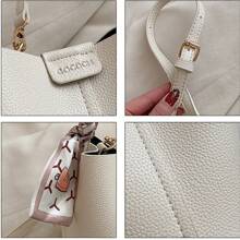 Women's Soft Leather Handbag, Summer One Shoulder Crossbody Bag, Scarf, Bucket, Clutch Bag, Versatile Bag For Shopping, Dating, Parties And Gatherings