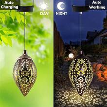 Luces colgantes con forma de lágrima alimentadas por energía solar, decoración de jardín al aire libre como regalo para mamá, abuela, luces decorativas de metal alimentadas por energía solar para el patio, jardín, porche