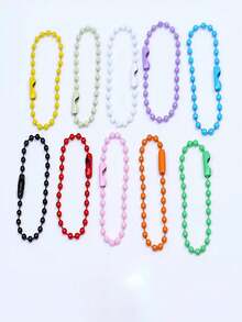 2.4mm彩色珠链，糖果色DIY珠宝配件，珐琅吊坠挂链，彩色圆珠链，用于手链、钥匙扣、吊坠制作（适合悬挂装饰品和标签） - 珠鍊 - 查看 14