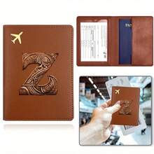 1 cái Ví đựng hộ chiếu du lịch chữ cái A-Z chất liệu PU họa tiết bản đồ Hộ chiếu màu hồng Ví đựng hộ chiếu chuyến bay công tác in hình Latter - màu nâu - Xem 18