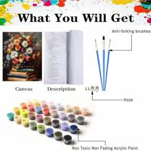 Paint By Numbers For Adults BeginnersDIY Flowers Adult Paint By Number Kits Painting On Canvas Books Painting By Numbers For Adults Craft Kits 16x20 In