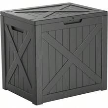 DRATO 150 Gallon Outdoor Storage Box, Large Waterproof Deck Box, Lockable Resin Storage Container With Reinforced Support Patio Cushions, Garden Tools,-Resistant Outdoor Chest(Black) - Black X - 查看 6