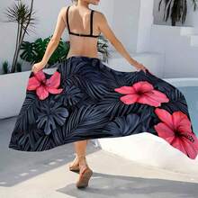 1Pc Bohemian Style Hawaiian Tropical Floral Print Beach Towel ,Lightweight  Multi-Way Beach Wrap, Sarong Cover-Up & Skirt For Women, Poolside & Travel Essential, Versatile Beachwear, Beach Accessories - Kiểu 1 - Xem 4