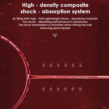 LI-NING AXFORCE CANNON PRO (4U) Series Badminton Racquet – Offensive-Oriented Advanced Single Racquet, High-Composite Density Shock-Absorbing System, High-Rigidity Carbon Fiber, Weight 80-85 Grams, Models AYPU081 & AYPU083 - Lava Red - View 4