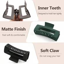 8 Pack Big Hair Claw Clips For Women Large Claw Clip For Thin Thick Curly Hair 90's Strong Hold 4.33 Inch Nonslip Matte Jumbo Hair Clips (8 Pcs)