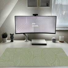 波西米亚风绿叶桌垫 | 加长鼠标垫,缝边设计 | 可水洗防滑橡胶底座 | 自然灵感设计,适用于办公室或家庭工作空间,家庭办公配件 | 自然风格装饰 | 鼠标垫,游戏鼠标垫,桌面配件,办公用品,桌垫 - 彩色 - 查看 4