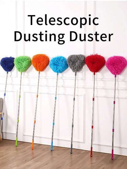 1 pieza Limpiador de ventilador de techo Plumero reutilizable de microfibra Limpiador de aspas de ventilador de techo Plumero desmontable con palo de extensión para limpiar paredes, estanterías, muebles, puertas, ventanas y espacios difíciles de alcanzar en interiores y exteriores del hogar