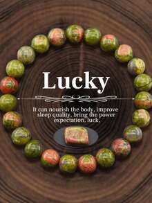 1pc Natural Crystal Beaded Bracelet, Elastic Stretch Bracelet Suitable For Men And Women, Daily Wear - Natural Stone Bracelet - View 18