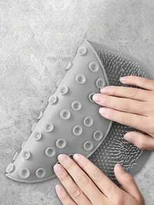 1 件装硅胶懒人背部抓挠器、吸盘浴室壁挂式背部抓挠器、足部抓挠垫 - 灰色 - 查看 2